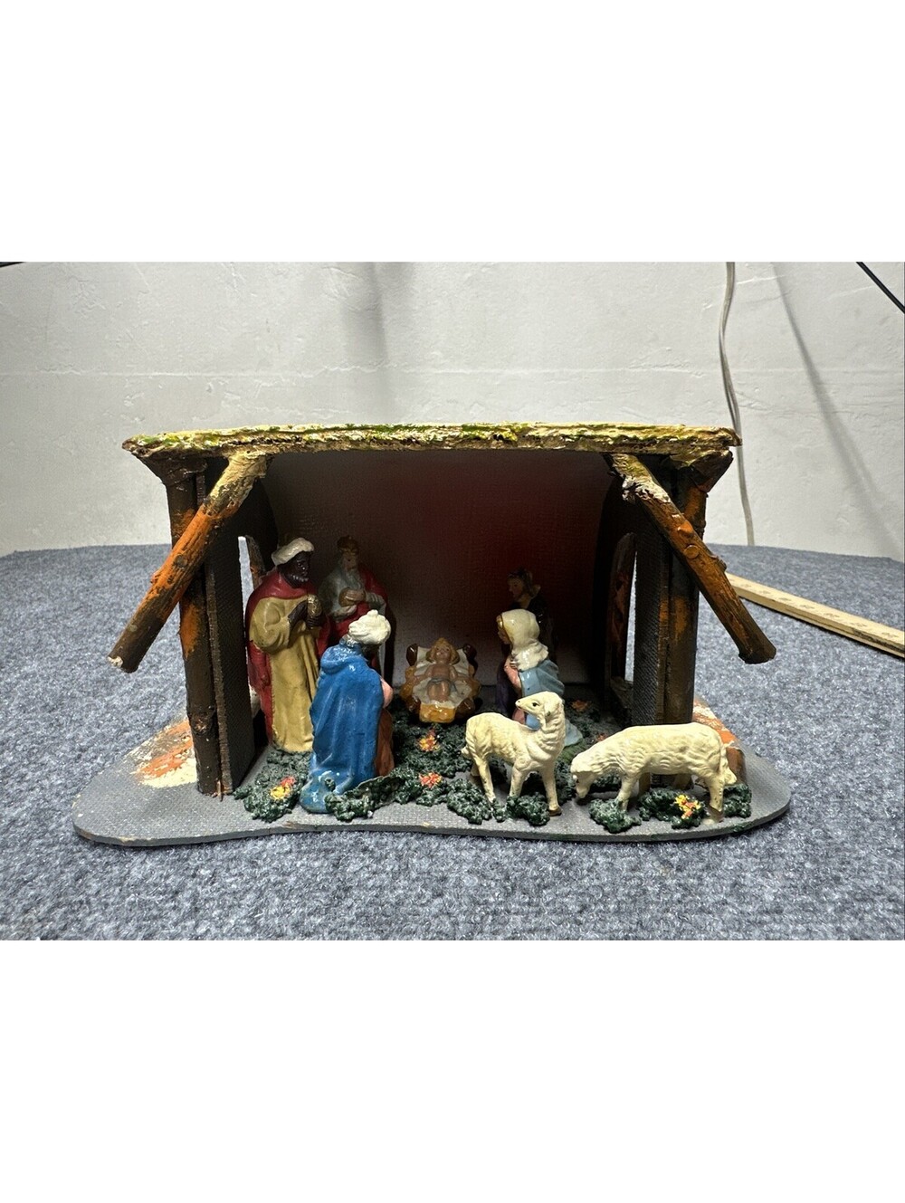 VTG Nativity Set Made In Italy One Piece MCM Christmas Religious Mary Jesus